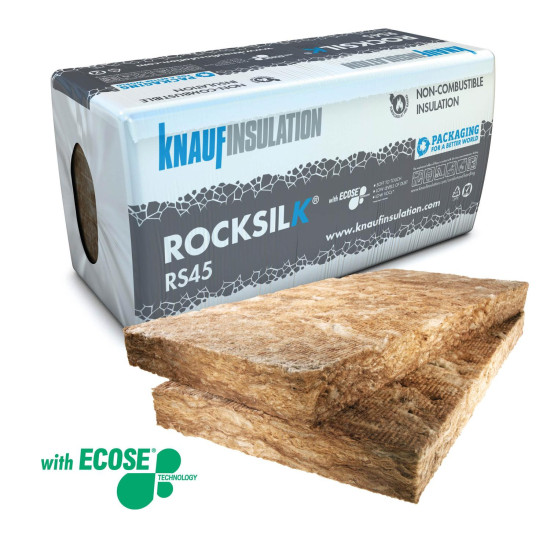 Knauf Insulation Rocksilk RS45 Slab 1200mm x 600mm x 100mm Knauf Insulation Rocksilk RS45 Slab 1200mm x 600mm x 100mm