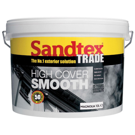 Sandtex Trade High Cover Smooth 10L Magnolia Sandtex Trade High Cover Smooth 10L Magnolia