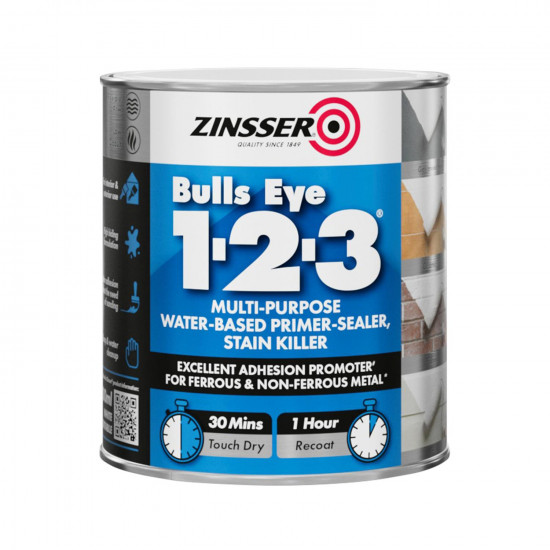 Zinsser Bullseye 1-2-3 Primer Sealer 1L Stain Killer Zinsser Bullseye 1-2-3 Primer Sealer 1L Stain Killer