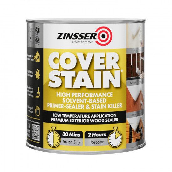 Zinsser Coverstain Primer Sealer 1L Stain Killer Interior Oil Based Zinsser Coverstain Primer Sealer 1L Stain Killer Interior Oil Based