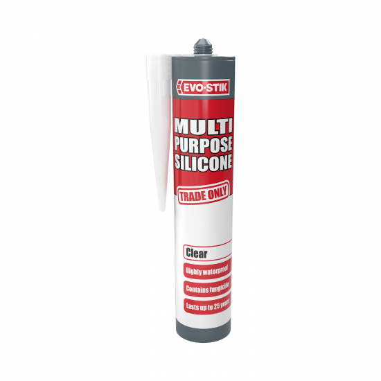 Evo-stik Trade Multi Purpose Silicone Sealant Clear 483422 Evo-stik Trade Multi Purpose Silicone Sealant Clear 483422