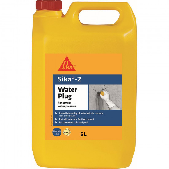 Sika 2 Waterplug Leak Sealing Admixture 5L Sika 2 Waterplug Leak Sealing Admixture 5L