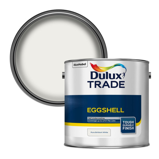 Dulux Trade Eggshell Paint 2.5L Pure Brilliant White Dulux Trade Eggshell Paint 2.5L Pure Brilliant White