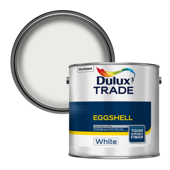 Dulux Trade Eggshell Paint 2.5L White Dulux Trade Eggshell Paint 2.5L White