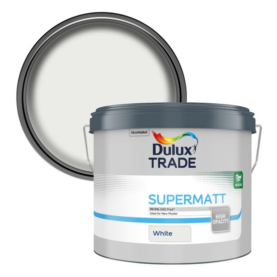 Dulux Trade Supermatt Emulsion Paint 10L White Dulux Trade Supermatt Emulsion Paint 10L White