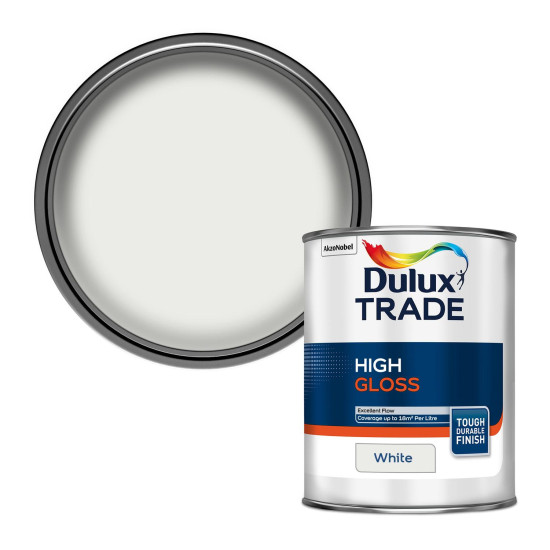 Dulux Trade High Gloss Paint 1L White Dulux Trade High Gloss Paint 1L White