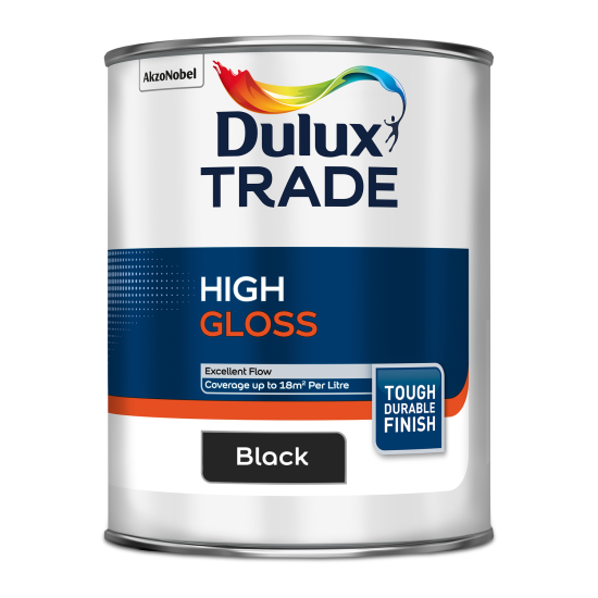 Dulux Trade High Gloss Paint 1L Black Dulux Trade High Gloss Paint 1L Black