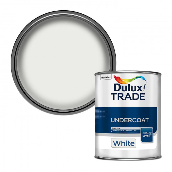 Dulux Trade Undercoat Paint 1L White Dulux Trade Undercoat Paint 1L White