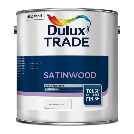 Dulux Trade Satinwood Paint 2.5L Pure Brilliant White Dulux Trade Satinwood Paint 2.5L Pure Brilliant White
