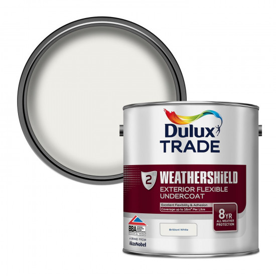Dulux Trade Weathershield External Undercoat 2.5L Paint Brilliant White Dulux Trade Weathershield External Undercoat 2.5L Paint Brilliant White