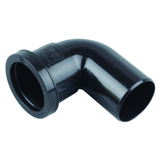 Wavin Osma Waste push-fit spigot bend 90° 32mm black Wavin Osma Waste push-fit spigot bend 90° 32mm black