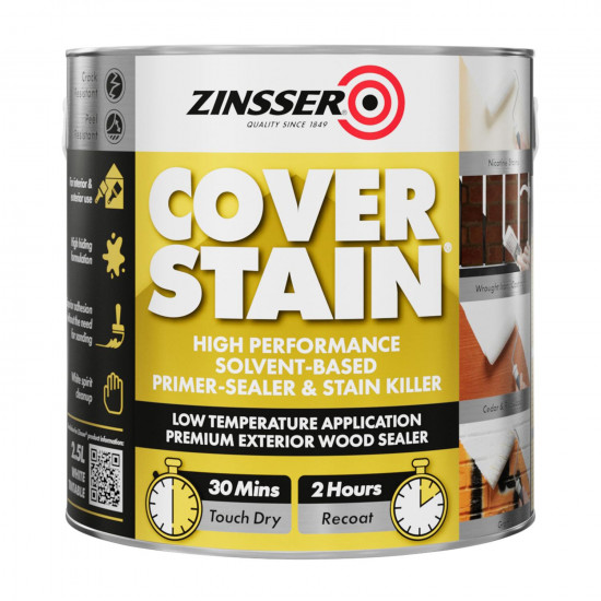 Zinsser Coverstain Primer Sealer 2.5L Stain Killer Zinsser Coverstain Primer Sealer 2.5L Stain Killer
