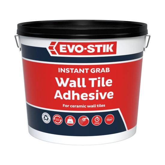 Evo-Stick 30812629 Instant Grab Wall Tile Adhesive 10L Natural Evo-Stick 30812629 Instant Grab Wall Tile Adhesive 10L Natural