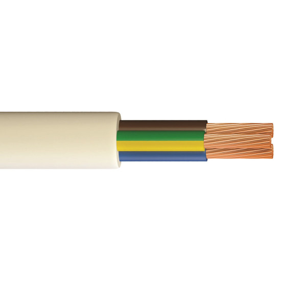 3 Core Heat Resistant Flexible Cable 3093Y 0.75mm² White 10M 3 Core Heat Resistant Flexible Cable 3093Y 0.75mm² White 10M