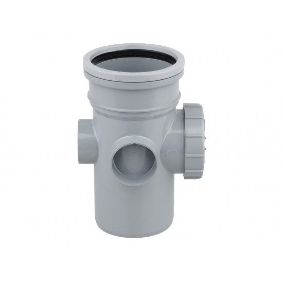 Wavin OsmaSoil S/S bossed access pipe 110mm grey Wavin OsmaSoil S/S bossed access pipe 110mm grey