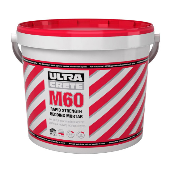 Ultracrete M60B Fast Set Rapid Strength Ironwork Bedding Mortar 25kg Tub