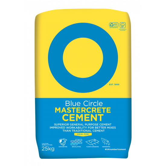 Blue Circle Mastercrete Grey Cement in Plastic Bag 25kg Blue Circle Mastercrete Grey Cement in Plastic Bag 25kg