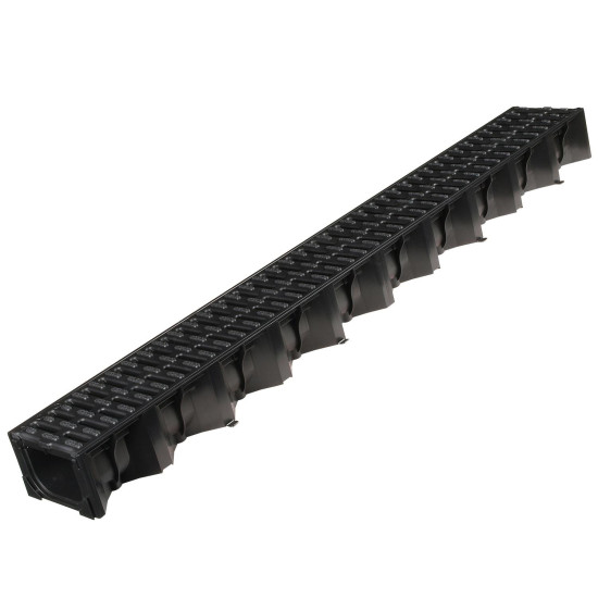 ACO Hexdrain No 19310 Channel + Black Plastic Grating 1000mm A15 ACO Hexdrain No 19310 Channel + Black Plastic Grating 1000mm A15