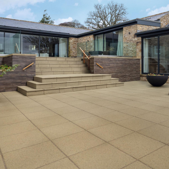 Marshalls Saxon Paving Slab Buff 450x450x35mm Marshalls Saxon Paving Slab Buff 450x450x35mm