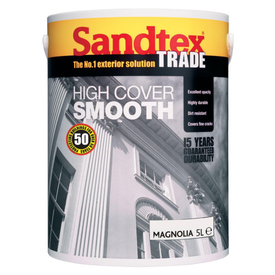 Sandtex Trade High Cover Smooth 5L Magnolia Sandtex Trade High Cover Smooth 5L Magnolia