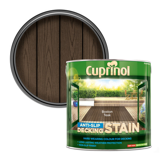 Cuprinol Anti-Slip Decking Stain 2.5L Boston Teak Cuprinol Anti-Slip Decking Stain 2.5L Boston Teak