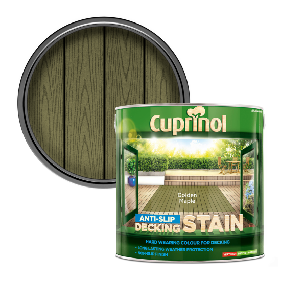 Cuprinol Anti-Slip Decking Stain 2.5L Golden Maple Cuprinol Anti-Slip Decking Stain 2.5L Golden Maple