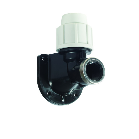 Plasson Mechanical Wall Plate Elbow 20 mm x 1/2 inch 7750C10