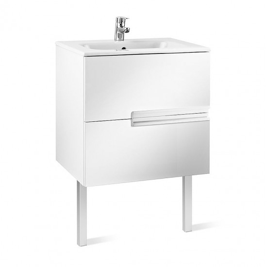 Roca VICTORIA-N Unik Basin Unit 600 2 Draw Gloss White Roca VICTORIA-N Unik Basin Unit 600 2 Draw Gloss White