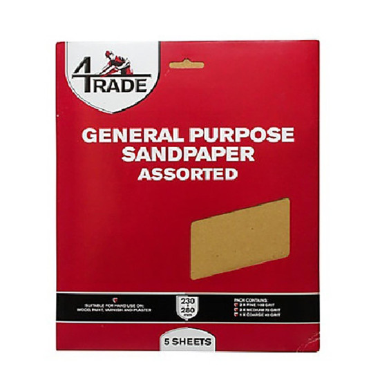 General Purpose Sandpaper 5 Pack