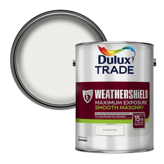 Dulux Trade Weathershield Maximum Exposure 5L Paint Brilliant White Dulux Trade Weathershield Maximum Exposure 5L Paint Brilliant White