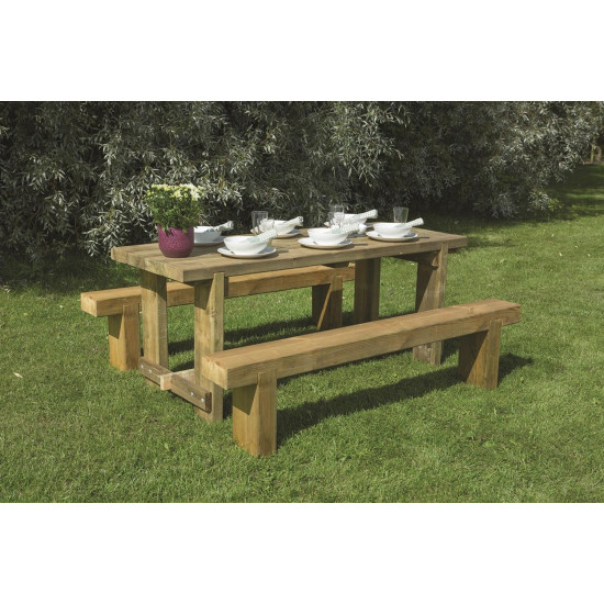 Refectory Table and Sleeper Benches Set 1.8m Refectory Table and Sleeper Benches Set 1.8m