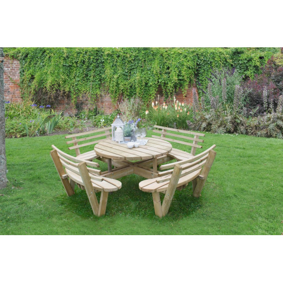 Circular Picnic Table with Seat Backs Pressure Treated 2460 x 820 x 2460mm Circular Picnic Table with Seat Backs Pressure Treated 2460 x 820 x 2460mm
