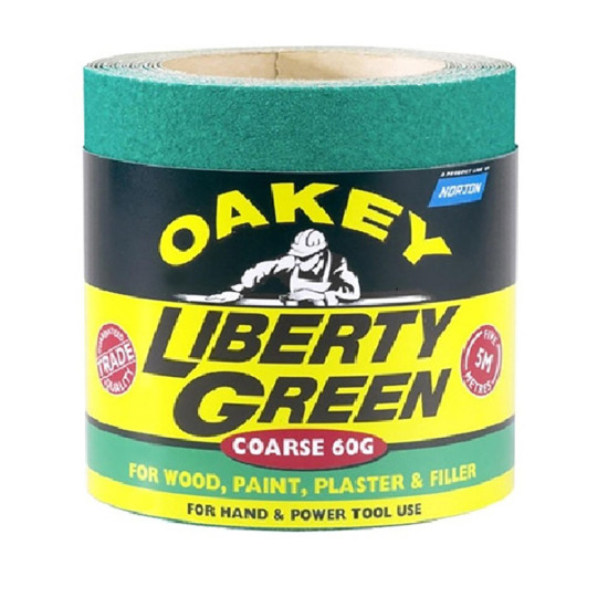 Oakey Liberty Green Roll P120 115mm x 5m Oakey Liberty Green Roll P120 115mm x 5m