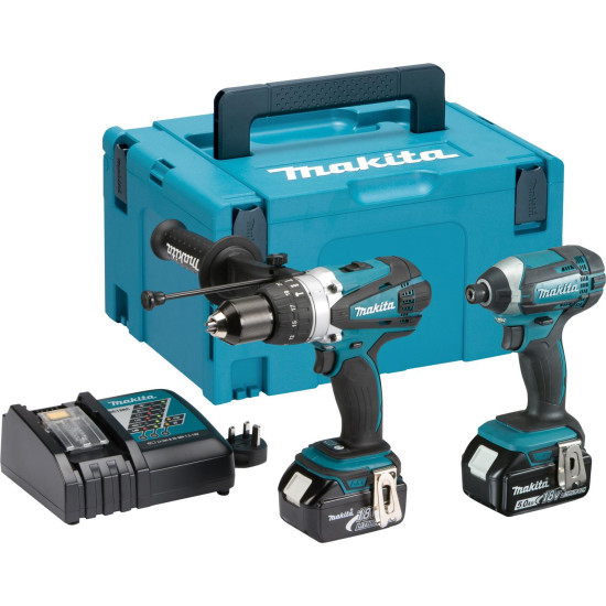 Makita LXT Cordless Hammer Drill and Impact Driver 18V DLX2145TJ - 2 Pack