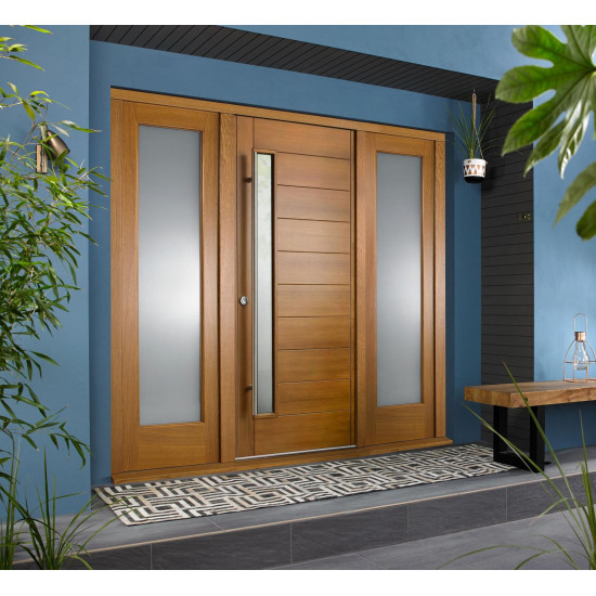 Stockholm External Oak Veneer Door 1981 x 838 x 44mm and Frame with 2 Side Li... Stockholm External Oak Veneer Door 1981 x 838 x 44mm and Frame with 2 Side Li...