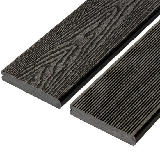 Cladco WPC Bullnose Decking Board Charcoal 150 x 25 x 4000mm Cladco WPC Bullnose Decking Board Charcoal 150 x 25 x 4000mm
