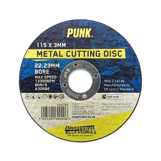 Punk 115mm x 3mm Metal Cutting Disc Punk 115mm x 3mm Metal Cutting Disc