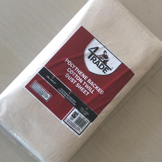 New Dust Sheet Cotton Twill Plastic 3.6 x 2.7m New Dust Sheet Cotton Twill Plastic 3.6 x 2.7m