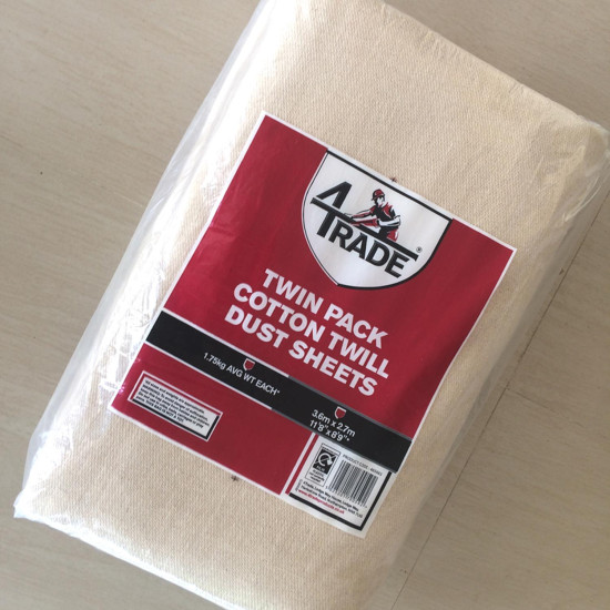  Dust Sheet Cotton Twill Twin Pack