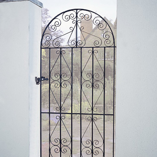Stirling Tall Bow Top Single Metal Gate 1220mm GAP x 1980mm High Zinc & Powde...