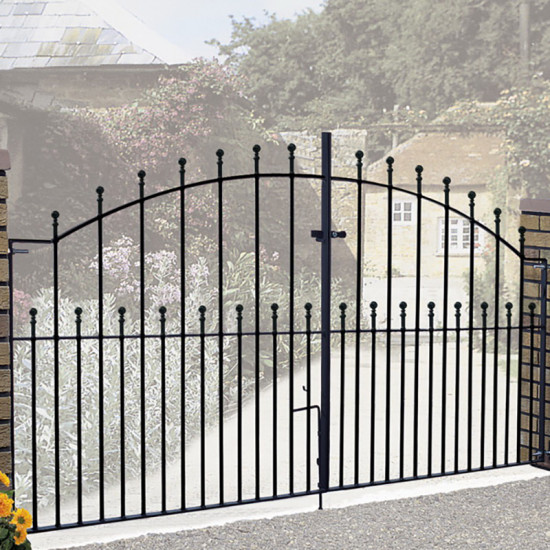 Manor Ball Top Metal Driveway Gates 2134mm GAP x 1220mm High Zinc & Powder MA... Manor Ball Top Metal Driveway Gates 2134mm GAP x 1220mm High Zinc & Powder MA...