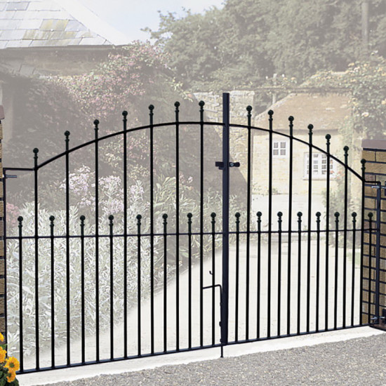 Manor Ball Top Metal Driveway Gates 2438mm GAP x 1220mm High Zinc & Powder MA...