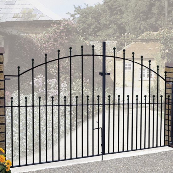 Manor Ball Top Metal Driveway Gates 2743mm GAP x 1220mm High Zinc & Powder MA... Manor Ball Top Metal Driveway Gates 2743mm GAP x 1220mm High Zinc & Powder MA...
