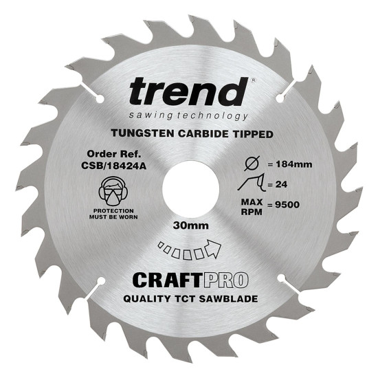Trend Craft Saw Blade 184mm x 24T x 30mm