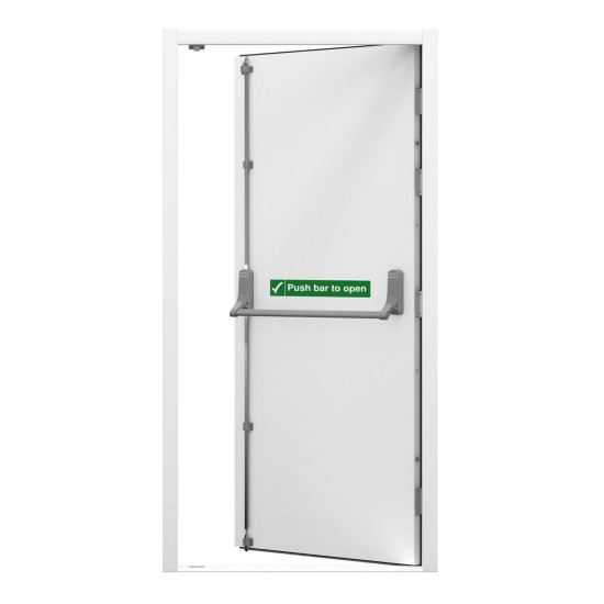 Lathams Left Hand Hinge Fire Escape Steel Door 2020 x 845 x 90mm Lathams Left Hand Hinge Fire Escape Steel Door 2020 x 845 x 90mm