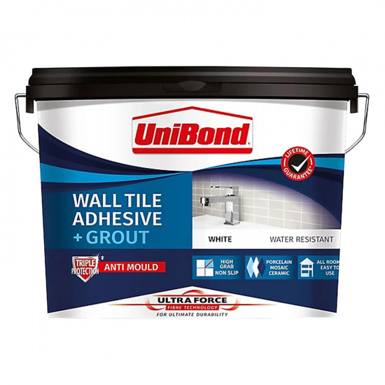 UniBond 12.8kg Ultraforce Wall Adhesive & Grout - White UniBond 12.8kg Ultraforce Wall Adhesive & Grout - White