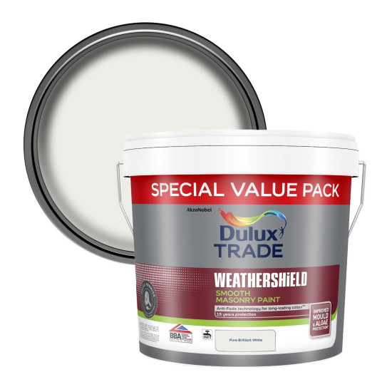 Dulux Trade Weathershield Smooth Masonry 7.5L Pure Brilliant White Dulux Trade Weathershield Smooth Masonry 7.5L Pure Brilliant White