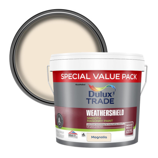 Dulux Trade Weathershield Smooth Masonry 7.5L Magnolia Dulux Trade Weathershield Smooth Masonry 7.5L Magnolia
