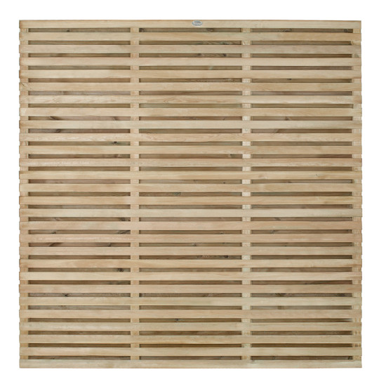 Forest Garden Pressure Treated Contemporary Double Slatted Fence Panel 6ft x ... Forest Garden Pressure Treated Contemporary Double Slatted Fence Panel 6ft x ...