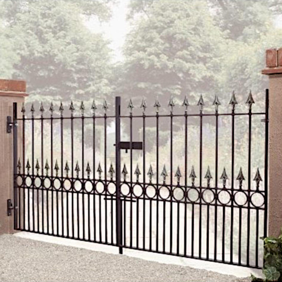 Balmoral Low Double Metal Driveway Gates 3048mm GAP x 1168mm High Zinc & Powd... Balmoral Low Double Metal Driveway Gates 3048mm GAP x 1168mm High Zinc & Powd...